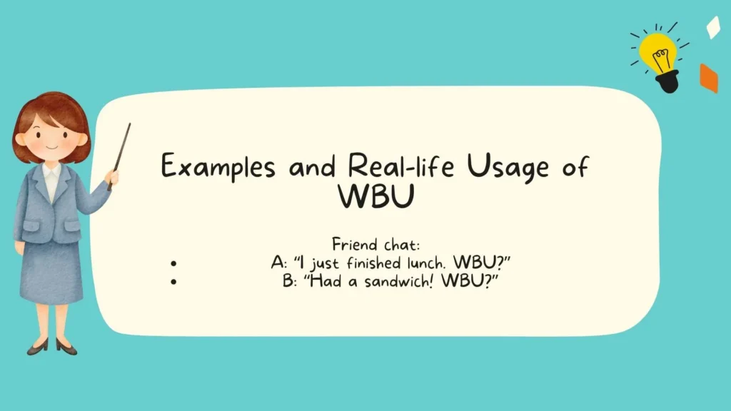 Examples and Real-life Usage of WBU