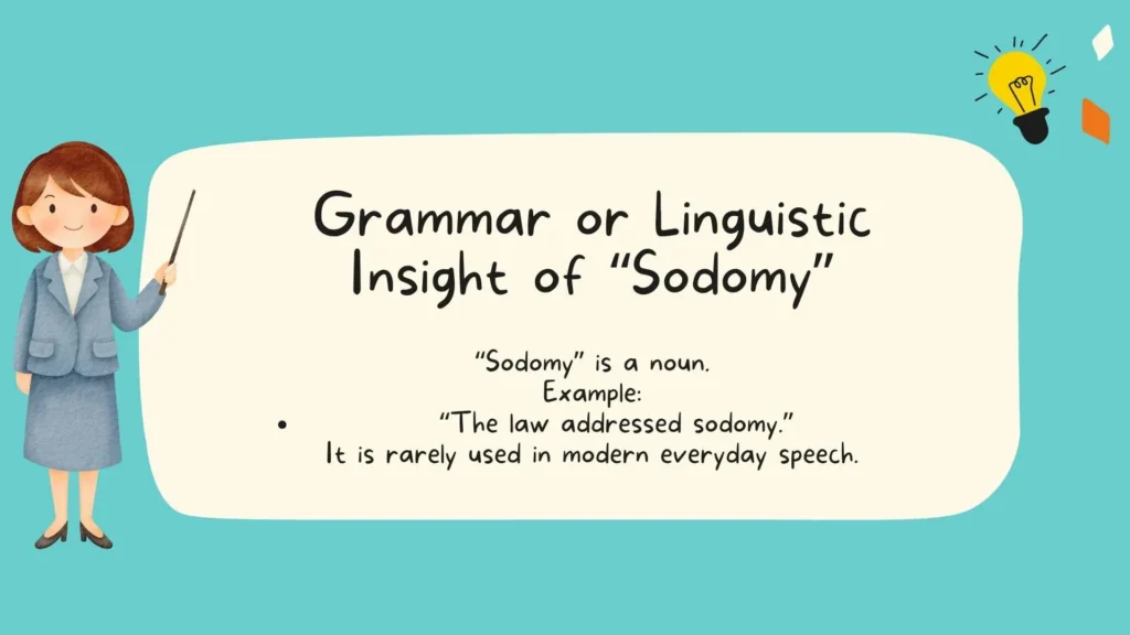 Grammar or Linguistic Insight of Sodomy