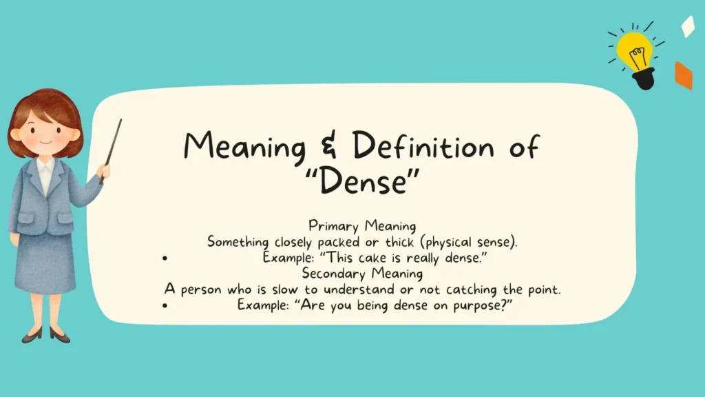 Meaning & Definition of "Dense"