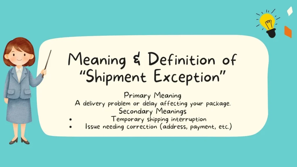 Meaning & Definition of "Shipment Exception"