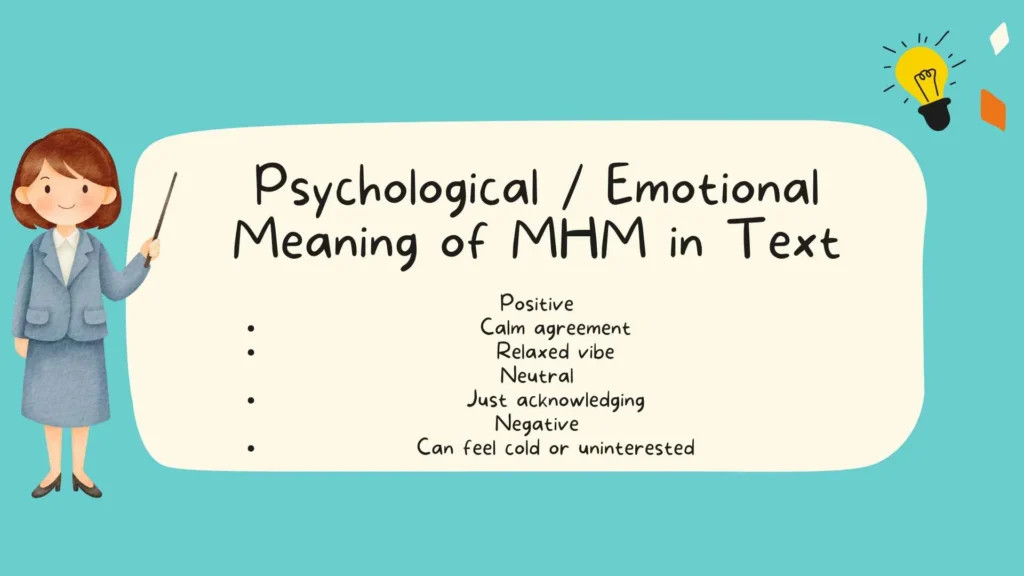 Psychological / Emotional Meaning of MHM in Text