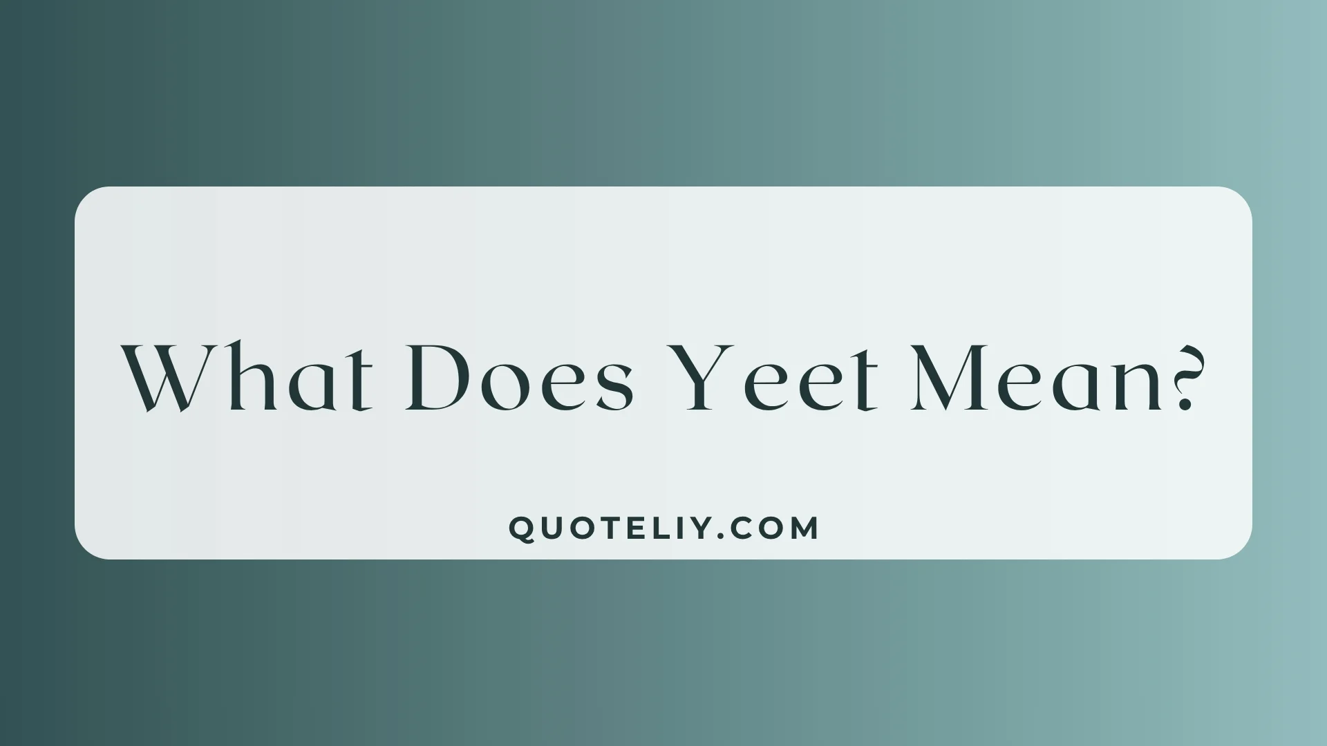 What Does Yeet Mean