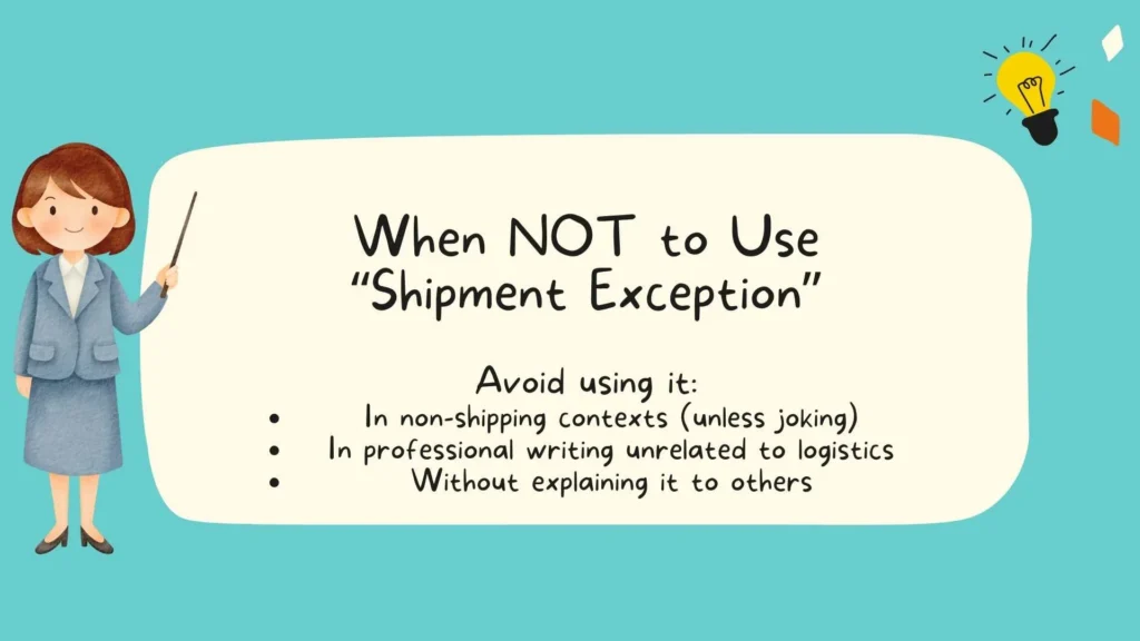 When NOT to Use “Shipment Exception”