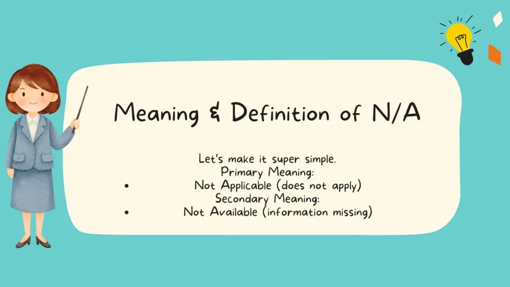 Meaning & Definition of N/A